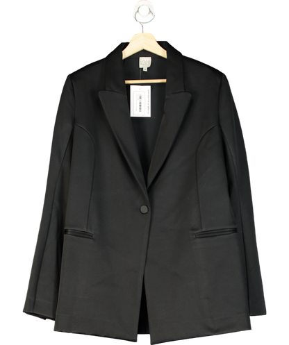 Hanne Bloch Black Satin Single Breasted Blazer One Size