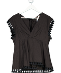 Dorothee Schumacher Black Tassel trim Top UK S
