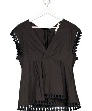 Dorothee Schumacher Black Tassel trim Top UK S