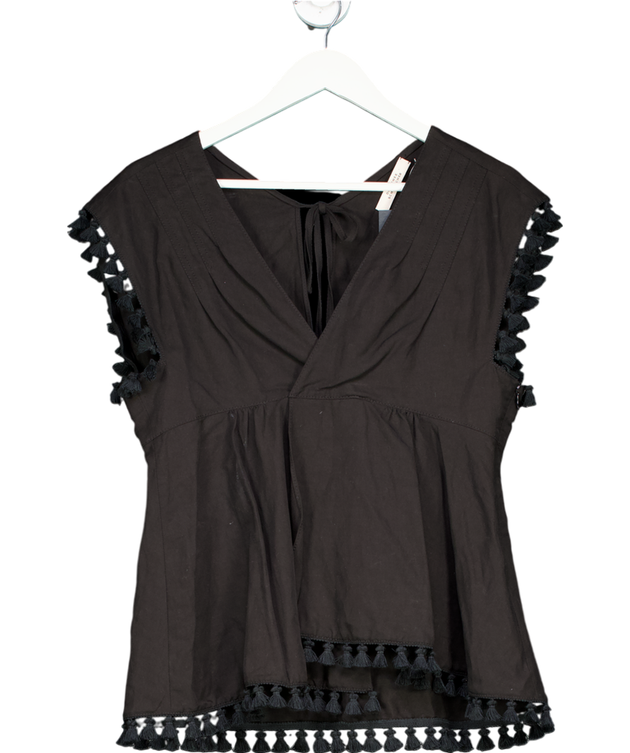 Dorothee Schumacher Black Tassel trim Top UK S