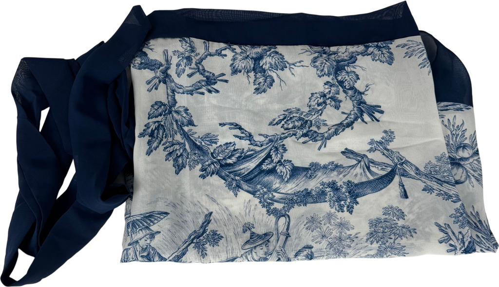 Amazon Blue Toile Print Swimsuit With Sarong UK L