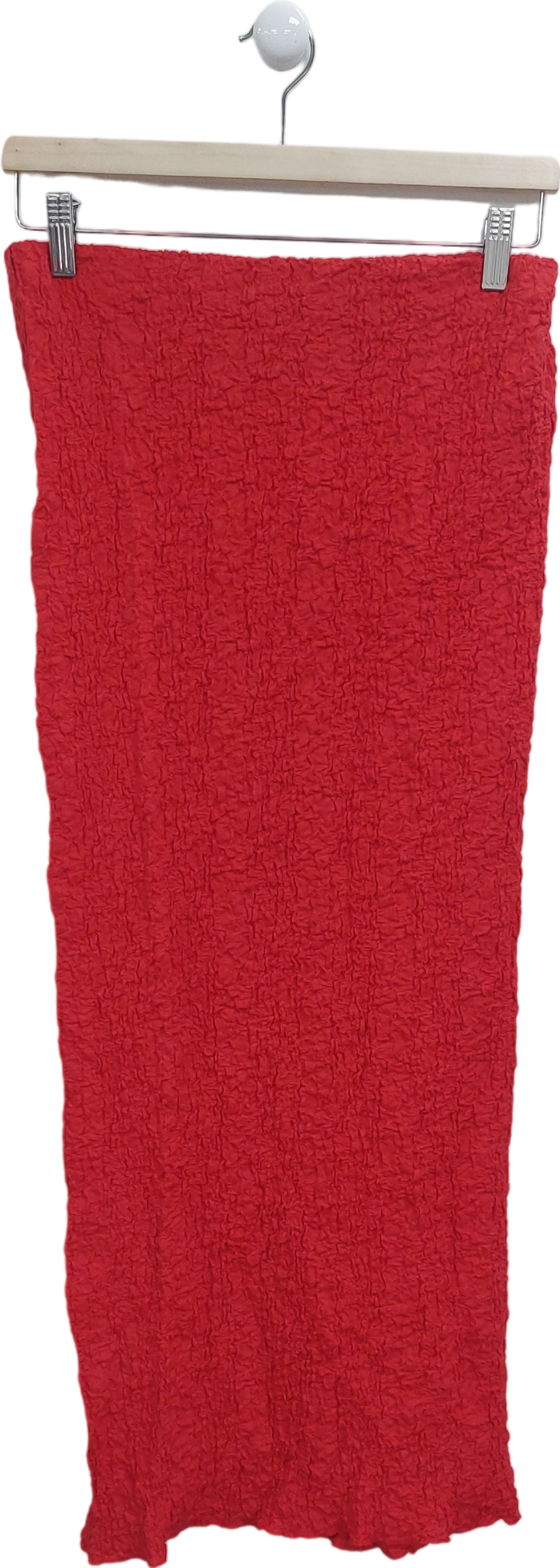 ASOS Red Crinkle Maxi Skirt UK S