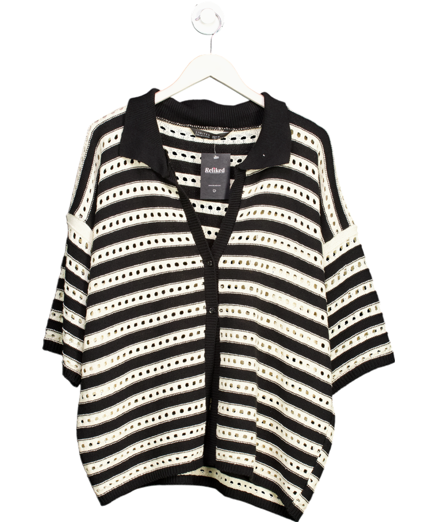 Yours Cream Limited Collection Curve Black & White Stripe Crochet Shirt UK 18