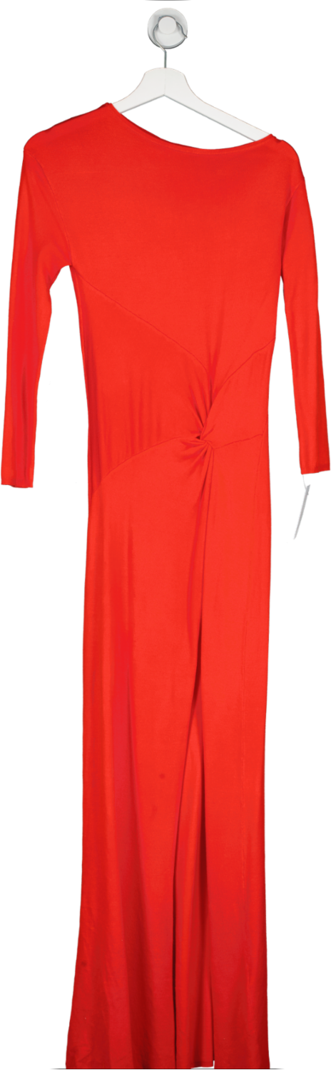 Karen Millen Red Tall Viscose Blend Twist Knot Knitted Maxi Dress UK XS