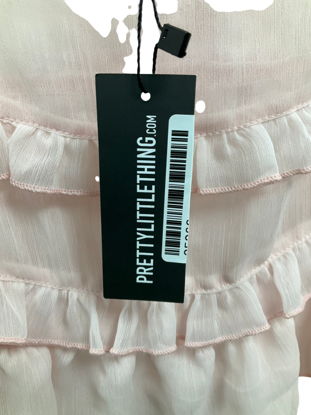 PrettyLittleThing Pink Tiered Ruffle  Appliqué Flower Long Top UK 8