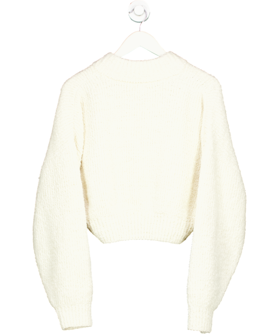 House of CB Salilah Cream Chenille Blend Bomber Jacket UK S