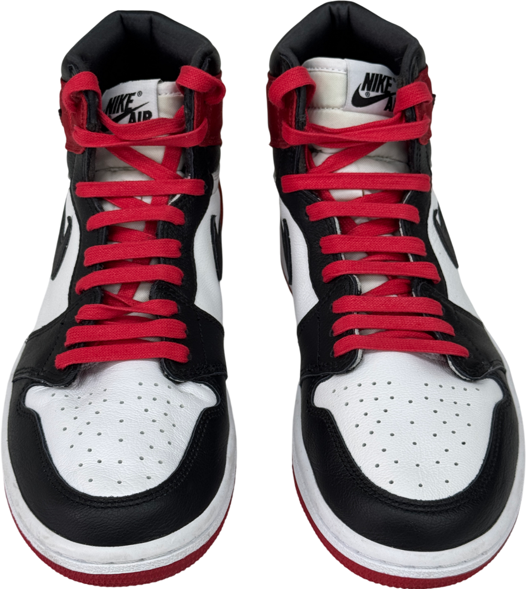 Nike White / Red / Black Jordan 1 Retro High Satin Black Toe Trainers UK 5 EU 38.5 👠