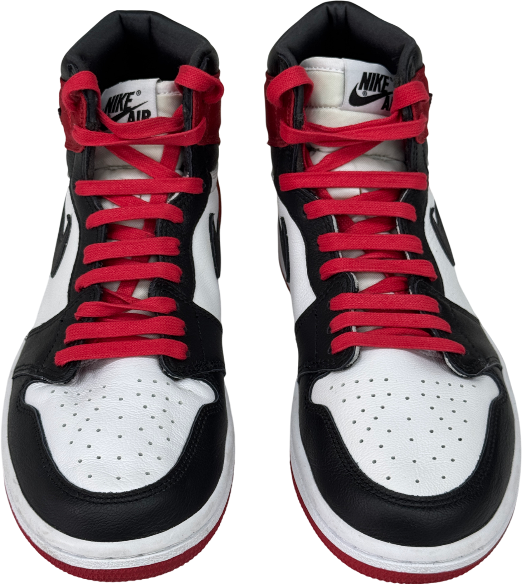 Nike White / Red / Black Jordan 1 Retro High Satin Black Toe Trainers UK 5 EU 38.5 👠