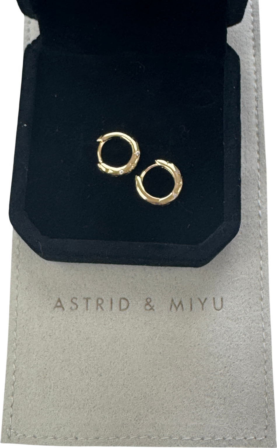 Astrid & Miyu Yellow 18k Gold Plated Silver Crystal Hoop Earrings