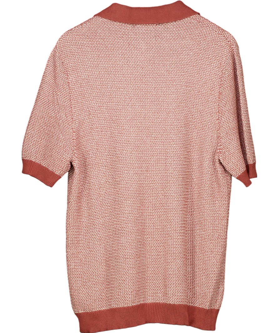 Sirplus Red Buttonless Knit Short Sleeve Polo UK S