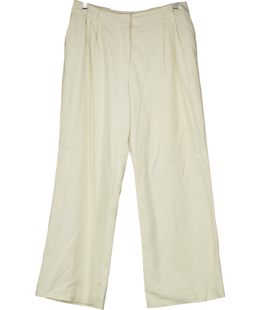 & Other Stories Cream Wide Leg Trousers UK 10
