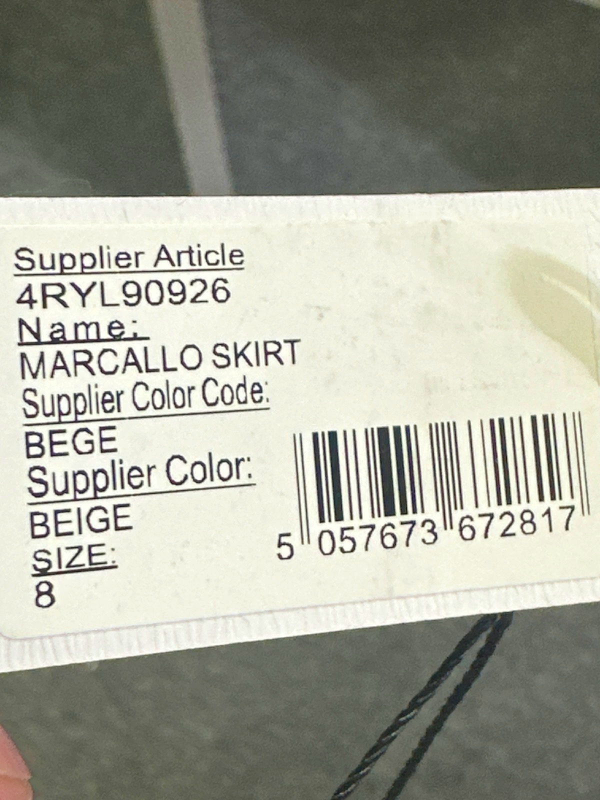 4th + Reckless Beige Marcallo Skirt UK 8