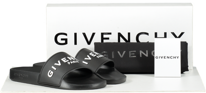 GIvenchy Black /white 3d Logo Slide Sandals BNIB