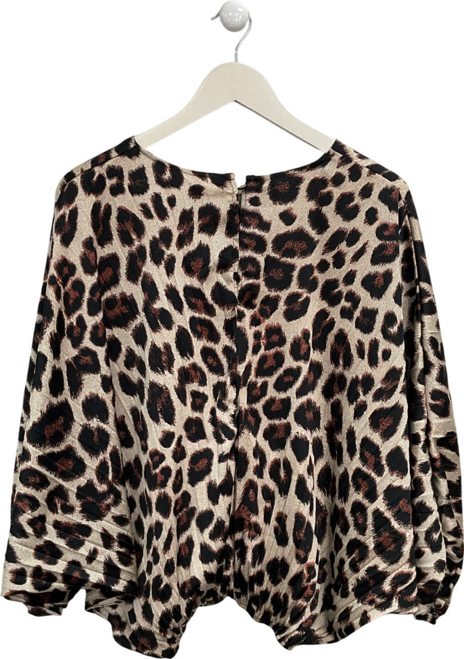 Iland Co Brown Leopard Print Blouse UK S/M