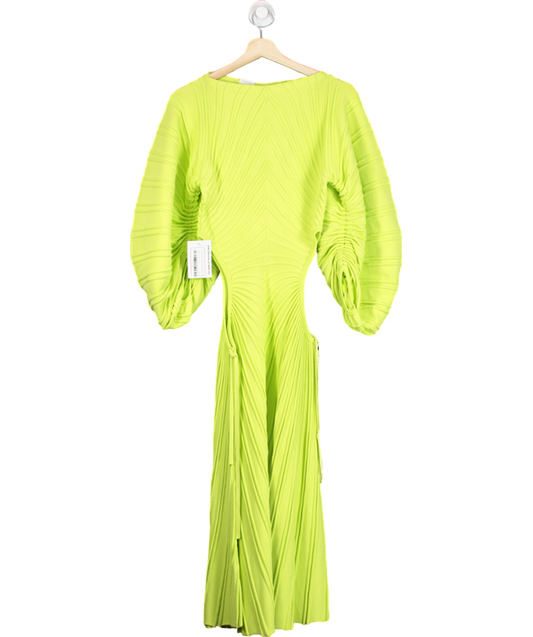 Cult Gaia Green Puff Long Sleeve Bodycon Midi Dress, Side Cut Outs UK S