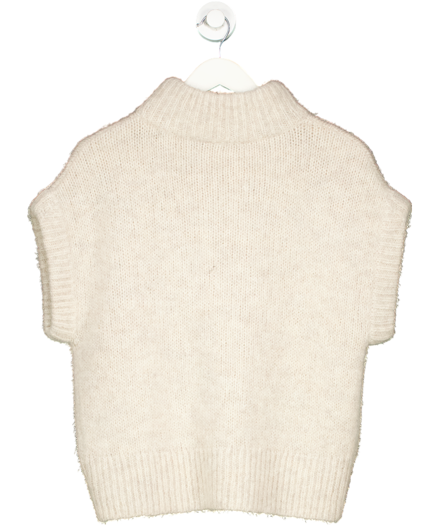 Mint Velvet Beige Wool Blend Sleeveless Top UK S