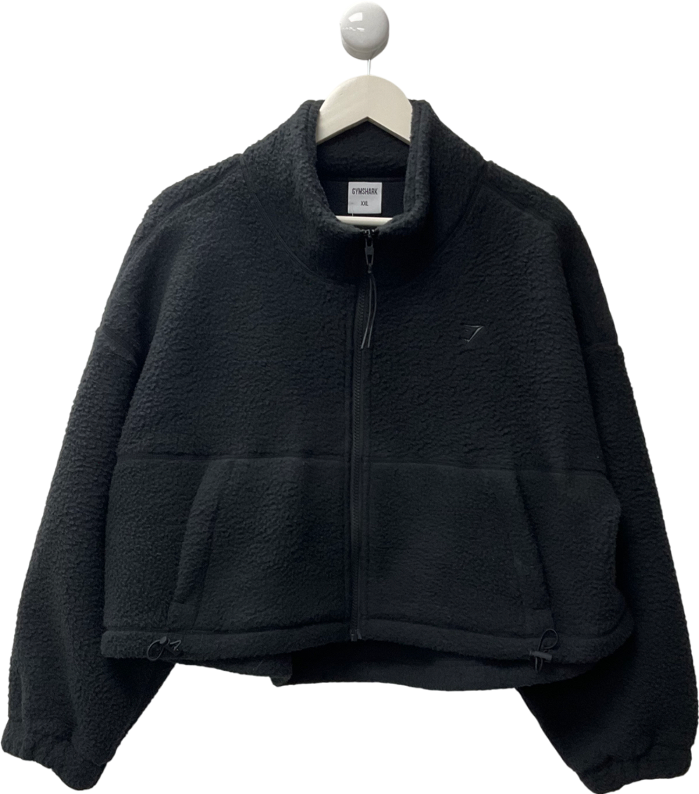 gymshark Black Elevate Fleece Midi Jacket UK XXL
