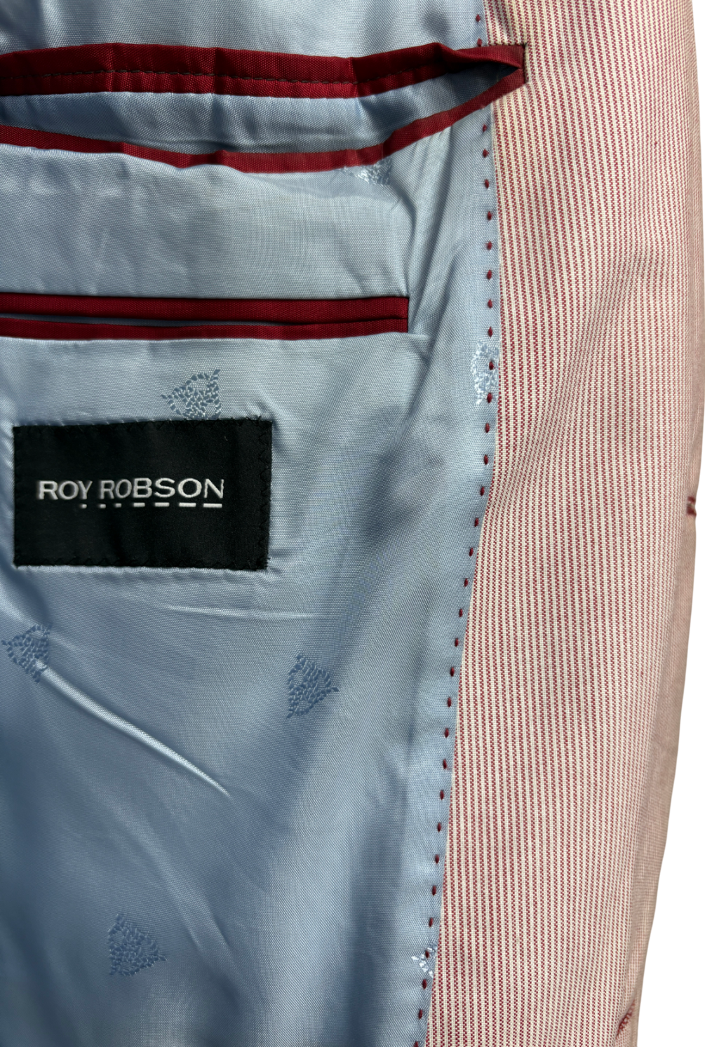 Roy Robson Red Cotton Stripe Blazer UK 42" CHEST