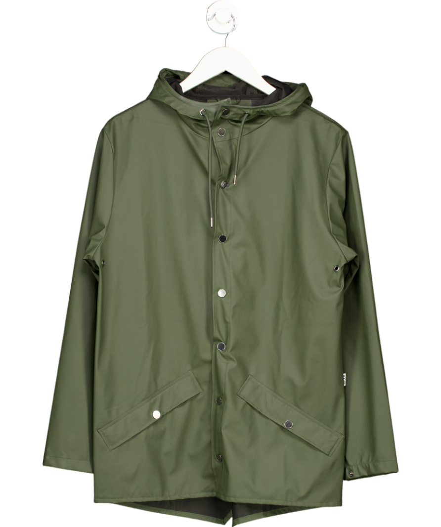 Rains Green Unisex Waterproof Jacket UK XS