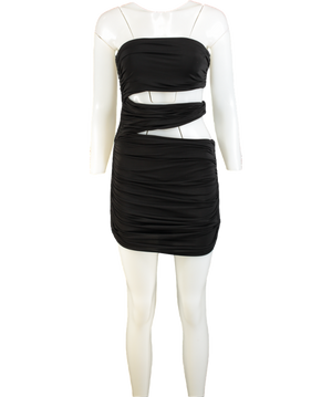 h:ours Black Cut Out Alaric Mini Dress UK S