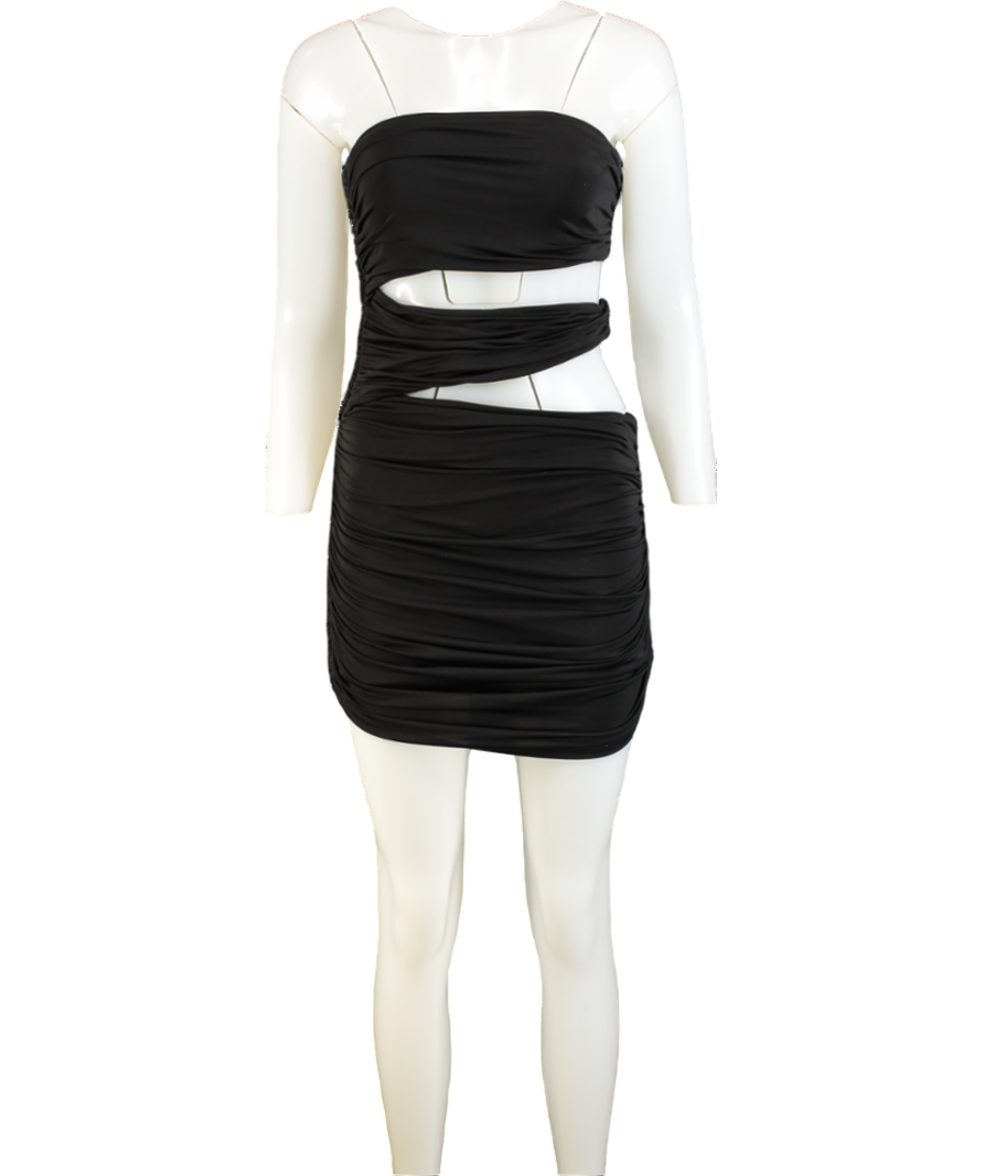 h:ours Black Cut Out Alaric Mini Dress UK S