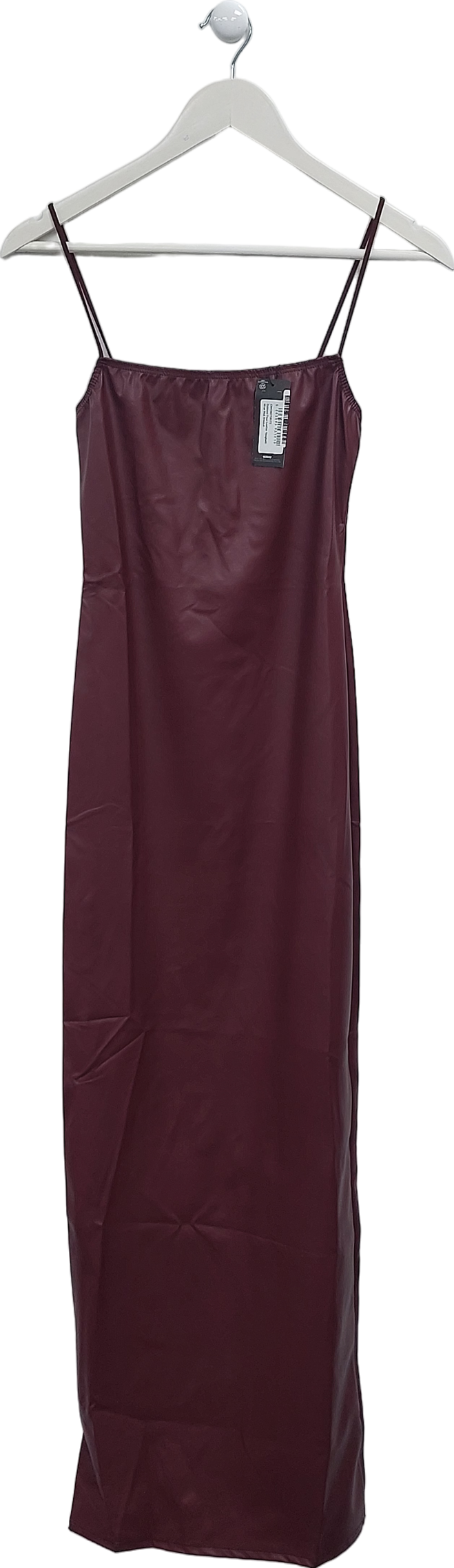 PrettyLittleThing Red Faux Leather Strappy Midi Dress UK 4