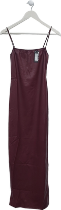 PrettyLittleThing Red Faux Leather Strappy Midi Dress UK 4