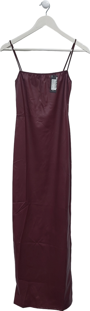 PrettyLittleThing Red Faux Leather Strappy Midi Dress UK 4