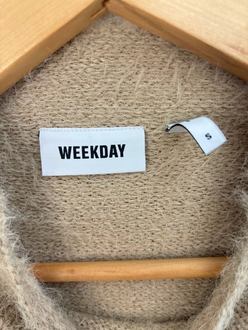 Weekday Beige Jenny Hairy Sweater Size S