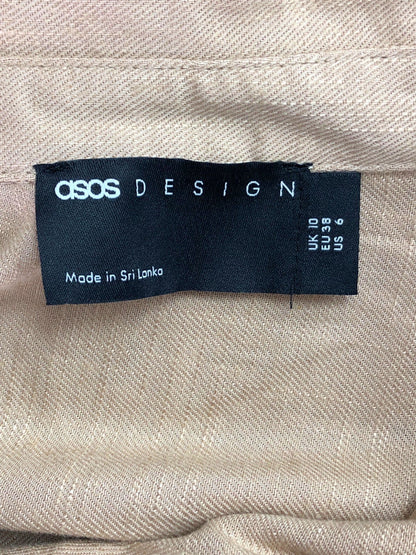 ASOS Design Beige Long Sleeve Shirt UK 10