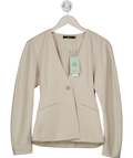 GINA TRICOT Cream Natural Cinch Waist And Sculpted Sleeve Blazer UK XS