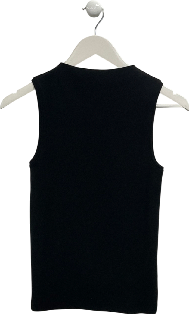 Arket Black High Neck Top UK S