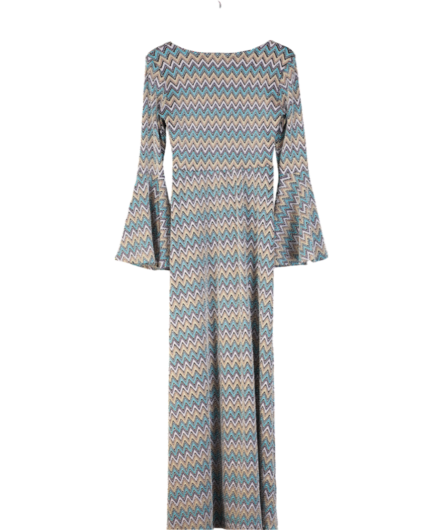 Alexia Carat Blue Zig Zag Maxi Dress UK S