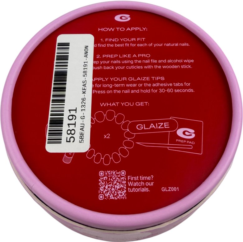 Glaize Stick-on Gel Nails White Ombre One size