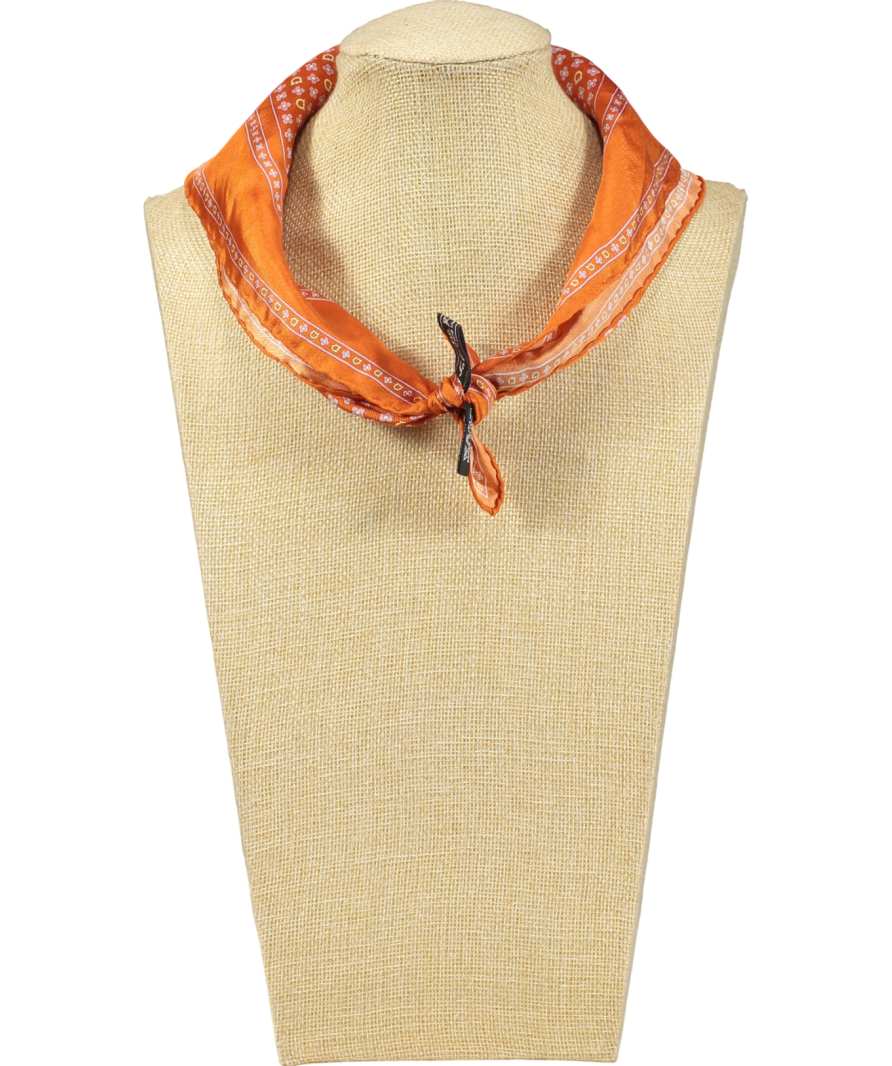 Ferragamo Orange 100% SILK Pocket Square
