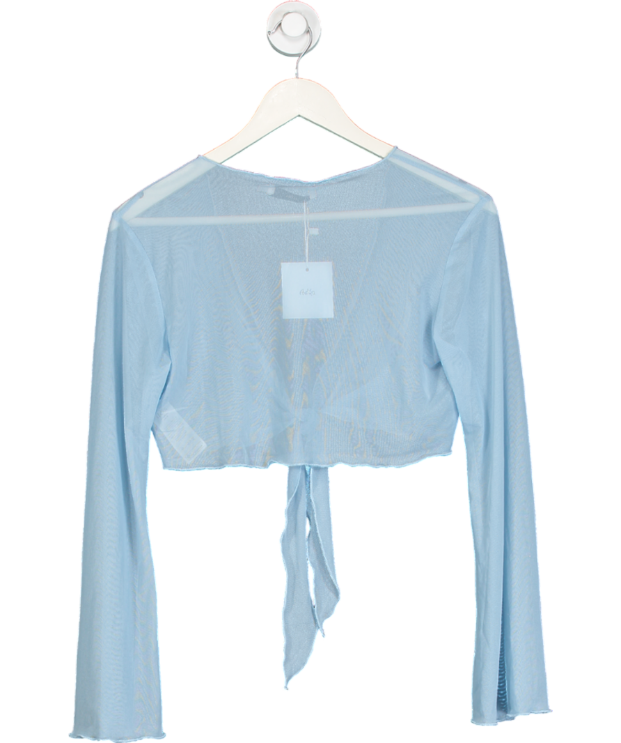 Adika Blue Sheer Tie Front Top UK M/L