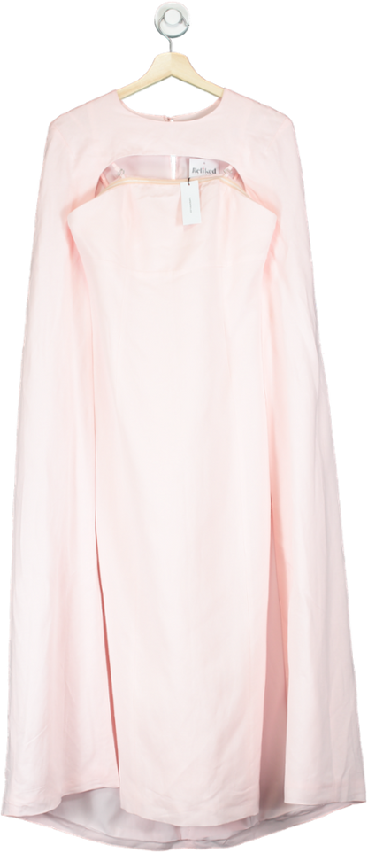 Karen Millen Blush Fluid Tailored Caped Maxi Dress UK 8