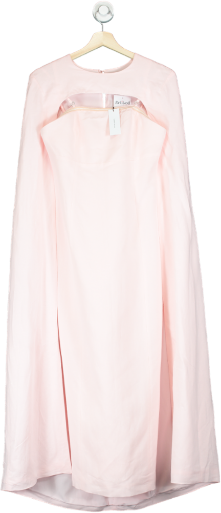 Karen Millen Blush Fluid Tailored Caped Maxi Dress UK 8