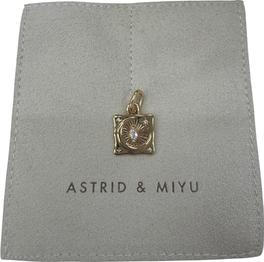 Astrid & Miyu Yellow 18k Gold Plated Silver Crystal Charm