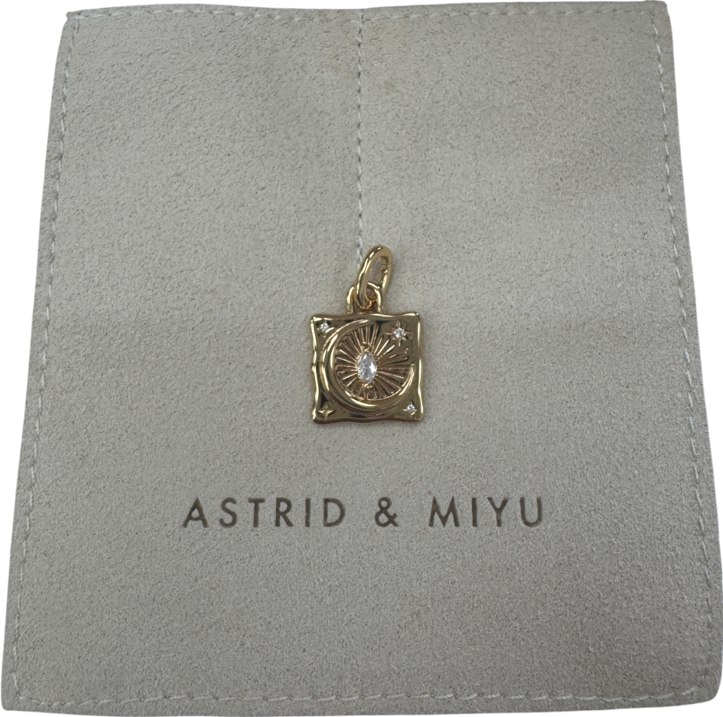 Astrid & Miyu Yellow 18k Gold Plated Silver Crystal Charm