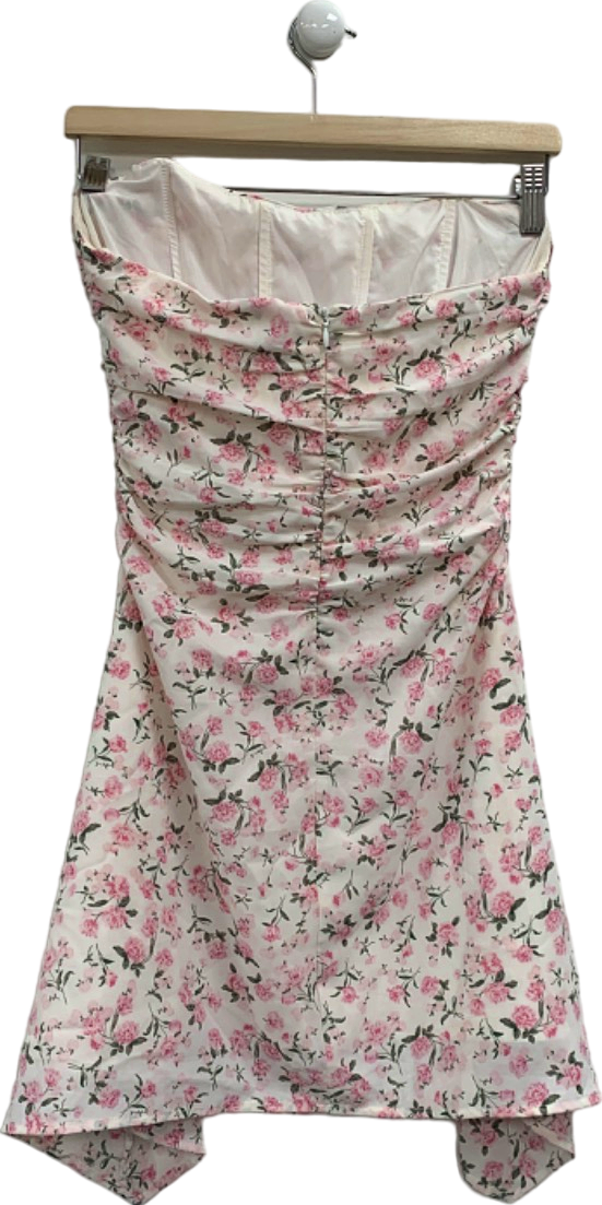 Fashion Nova Pink Floral Dress UK S