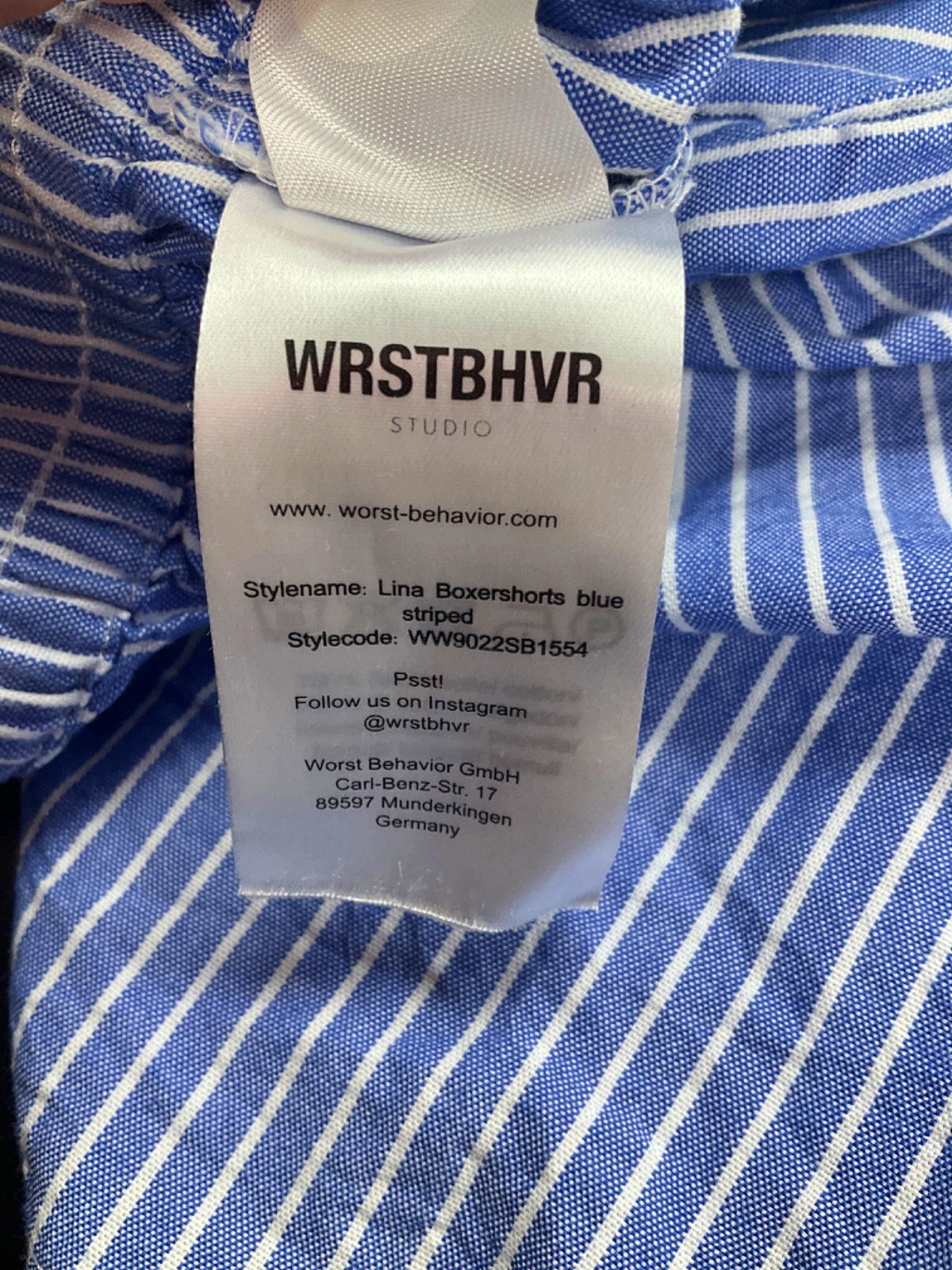 WRSTBHVR Blue Lina Boxershorts and Shirt Set UK S