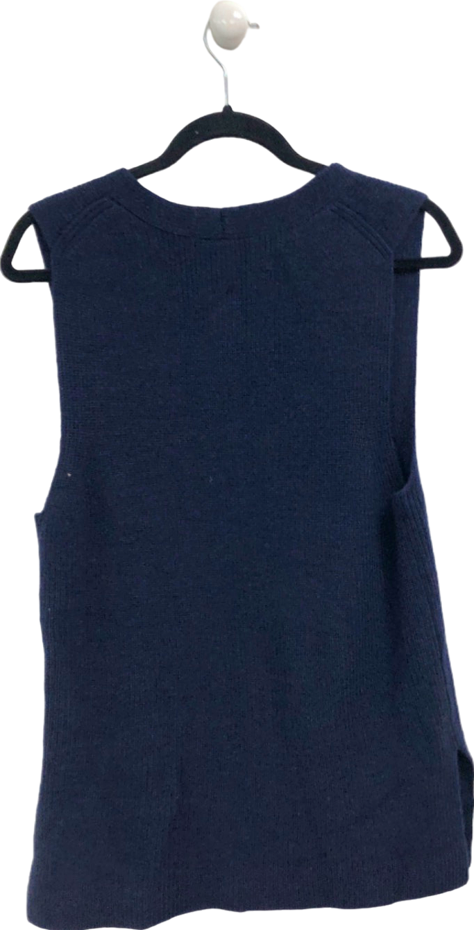 Wyse Navy Sleeveless Wool Blend Top UK S