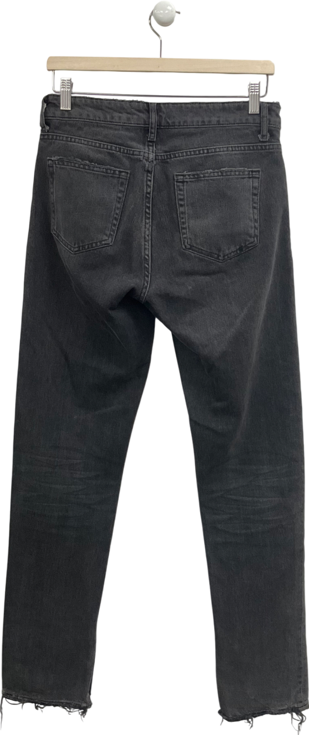 ZARA Black Split Hem Jeans UK 8