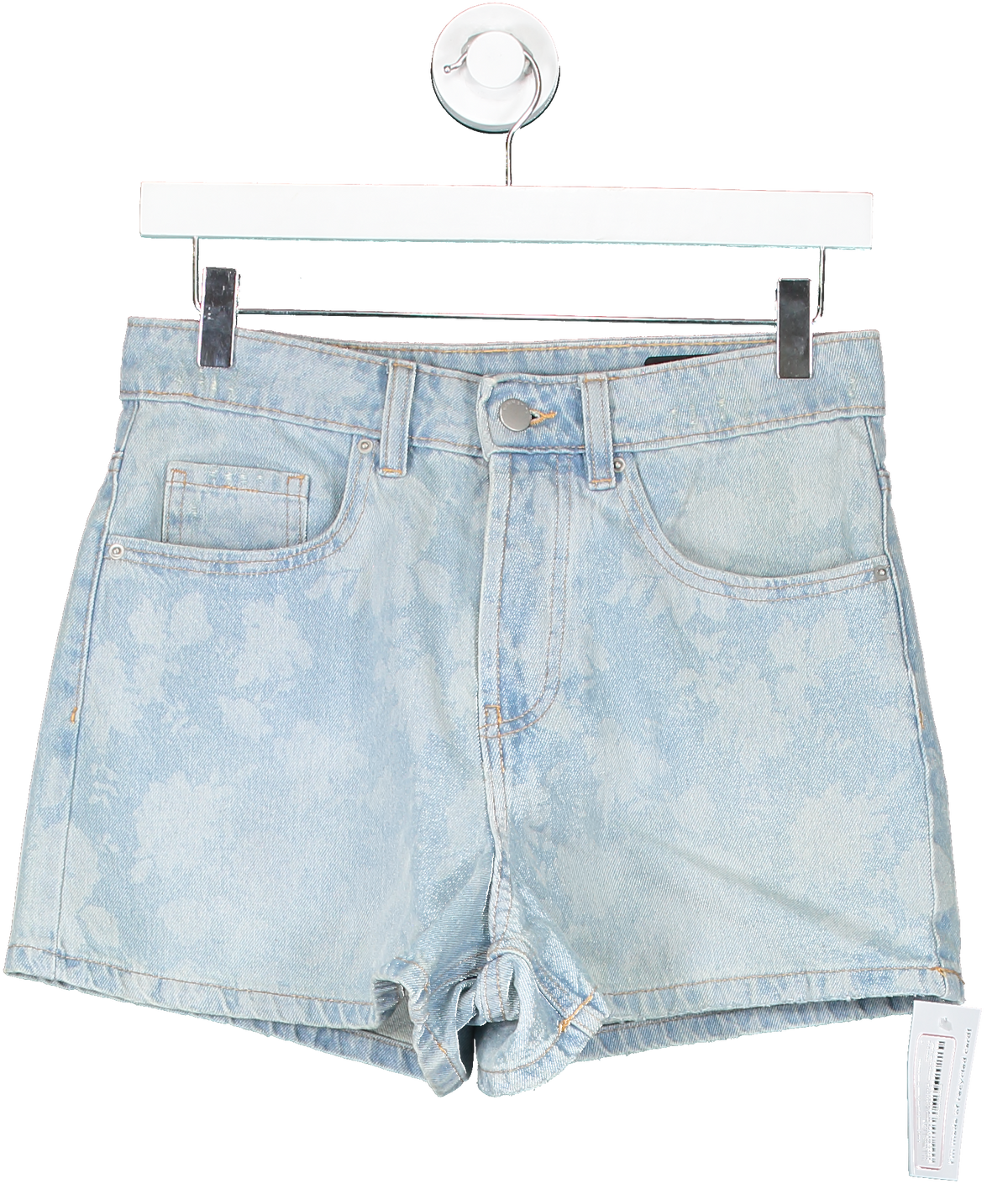 Lightwash Printed Denim Shorts, Womens Shorts