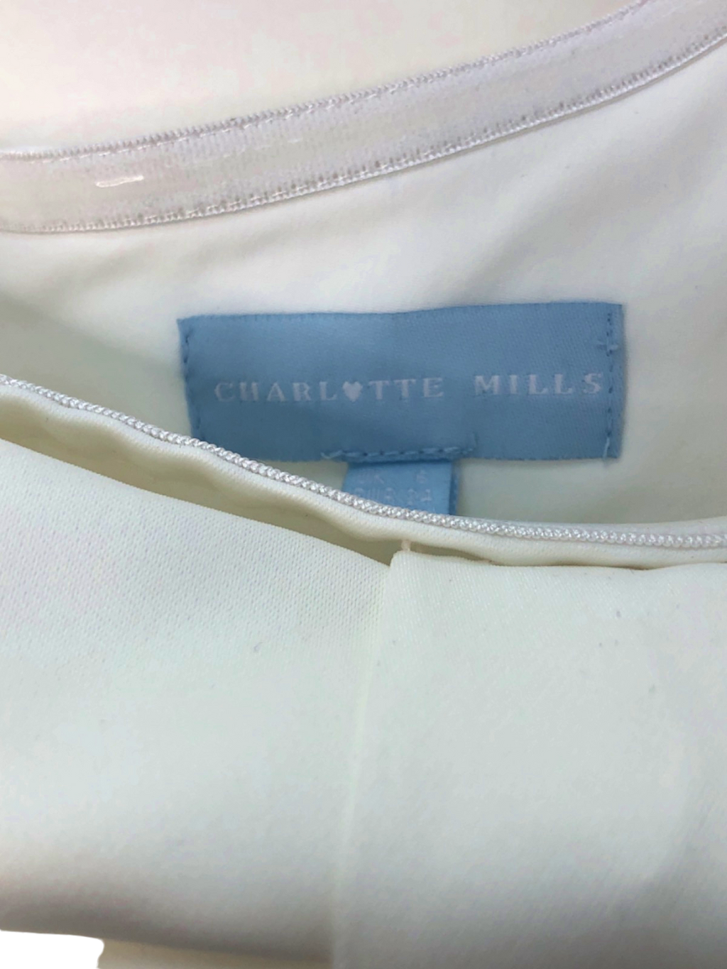 Charlotte Mills White Bow Detail Dress UK 6