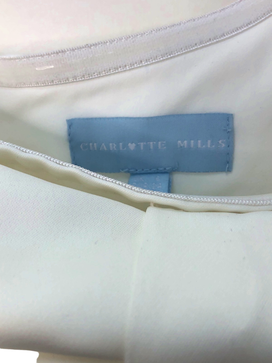 Charlotte Mills White Bow Detail Dress UK 6