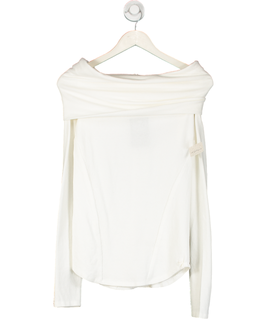 Free People White Bardot Jumper UK M