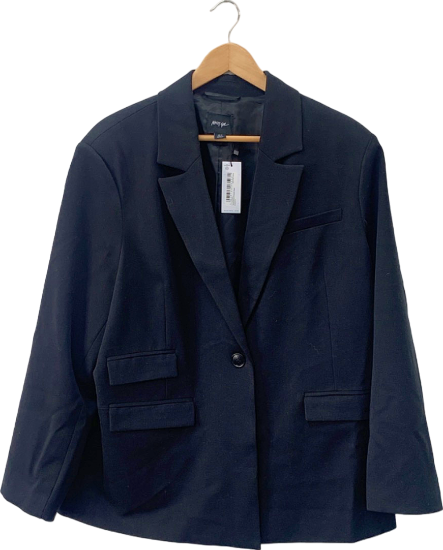 Nasty Gal Black Tailored Single Breasted Blazer UK 12