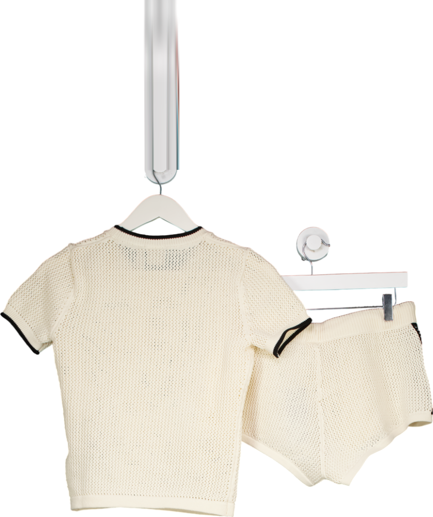 adidas Cream Blazer Crochet T-shirt And Shorts Set UK S